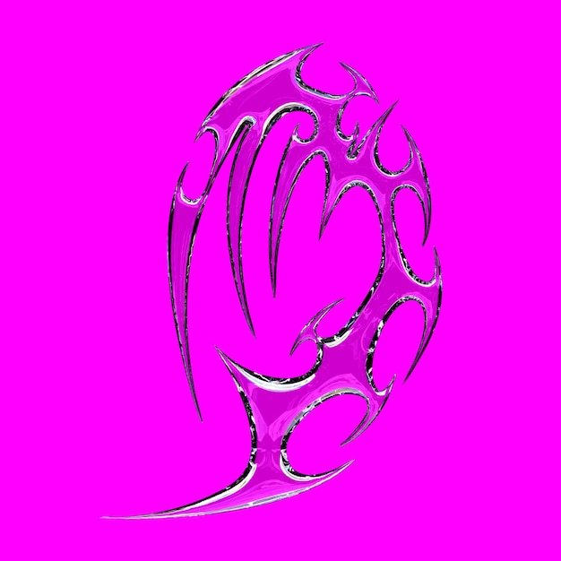 PSD tribal 3d-rendering illustration y2k