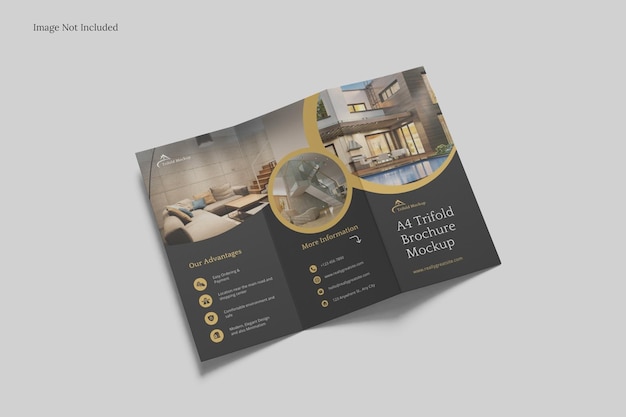 PSD trifold brosjyre mockup