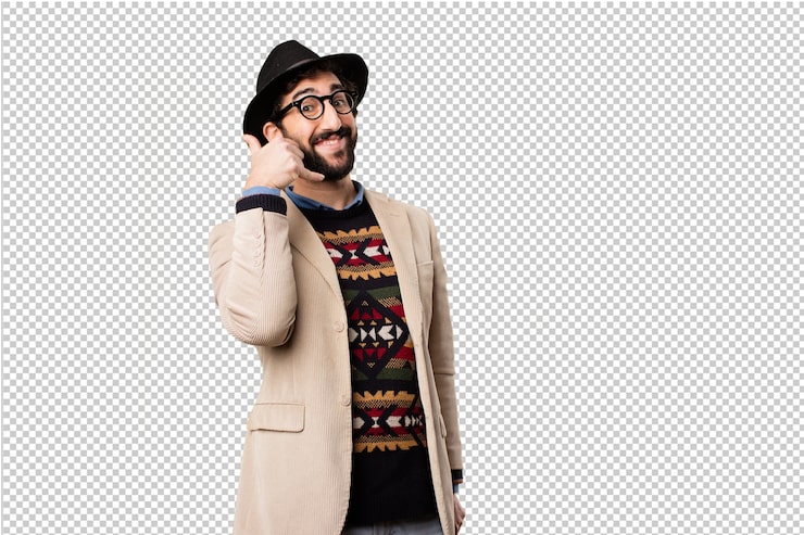 PSD ung hipster mand laver gestik