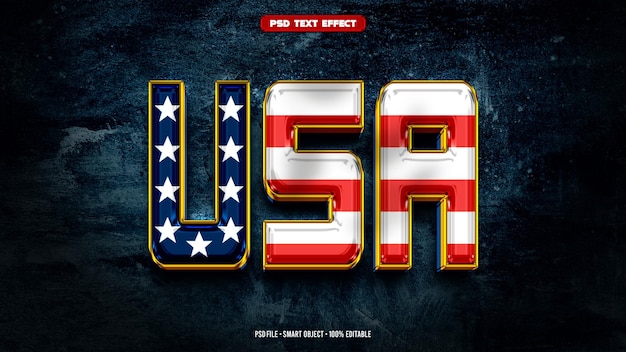 PSD usa 3d 편집 가능한 텍스트 효과