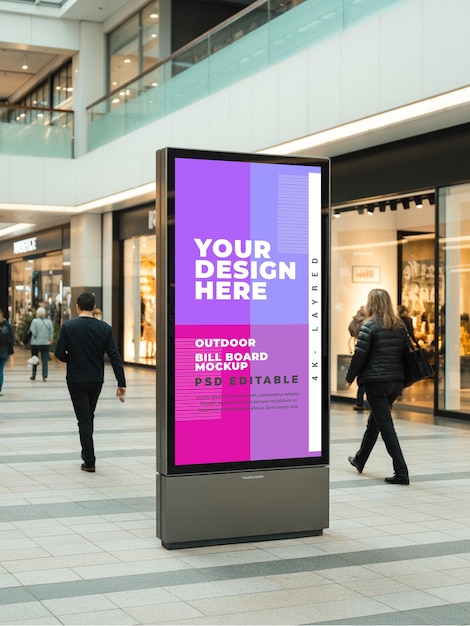 PSD utomhus billboard banner mockup