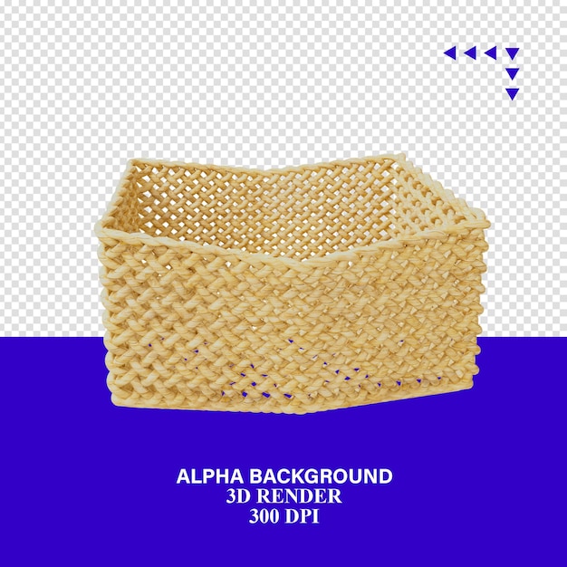 PSD vævet kurv render med alfa baggrund