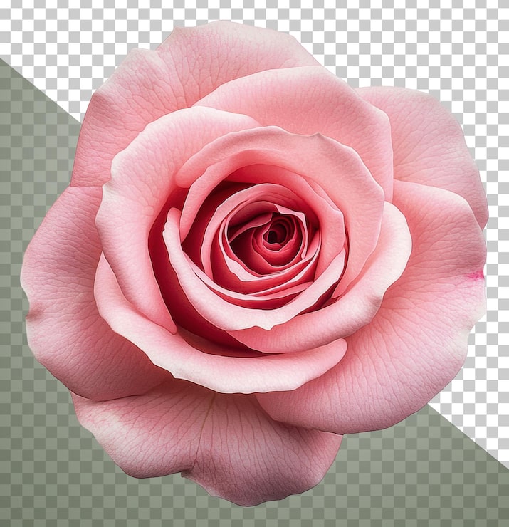 PSD vakker rosa rose med delikate kronblader i blomst, utklippsbilde, png