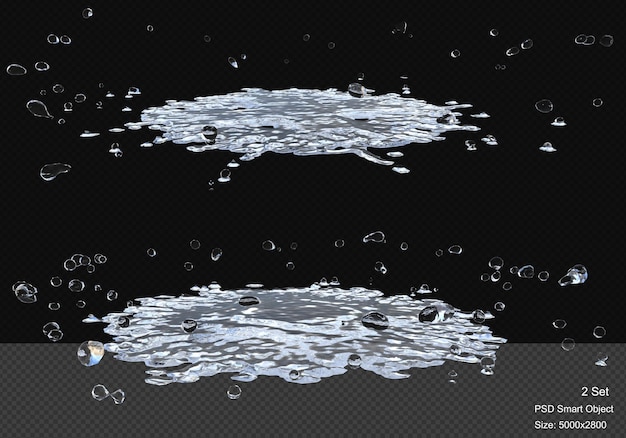 PSD vanndråpesprut isolert 3d-rendering