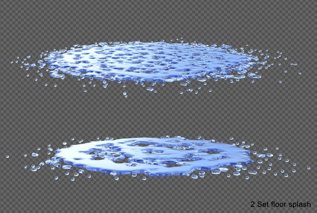 PSD vannsøl og dråpe isolert 3d-rendering
