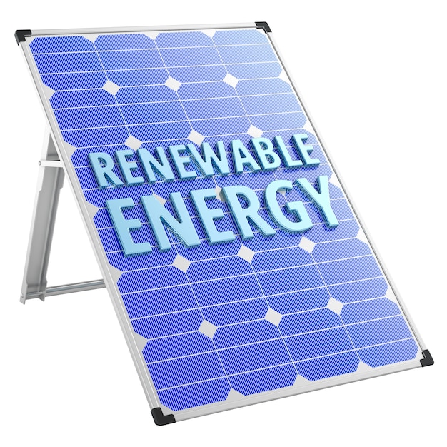 PSD vedvarende energi solpanel 3d-gengivelse