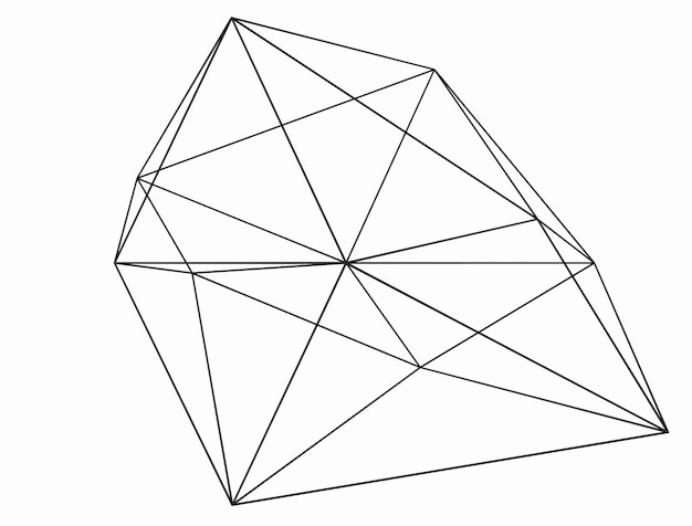 PSD veelhoekige mesh wireframe abstracte 3d-vorm