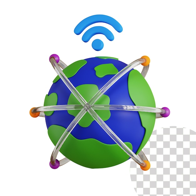 PSD verdensinternet 3d-illustration