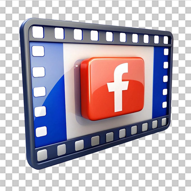 PSD video reels post sociale medier isoleret på transparent baggrund