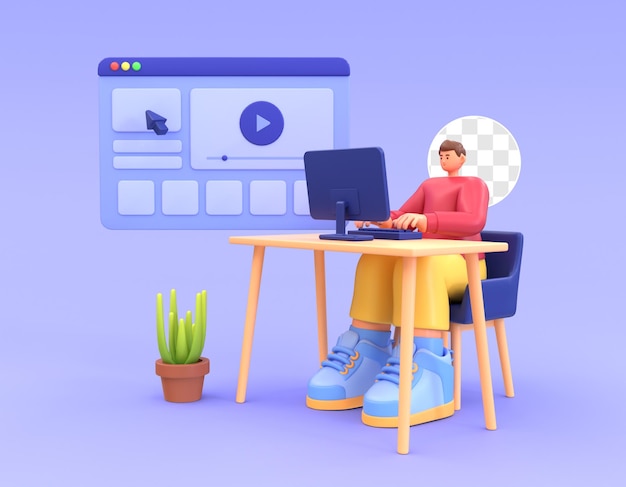PSD videoredigeringsprogram 3d illustration
