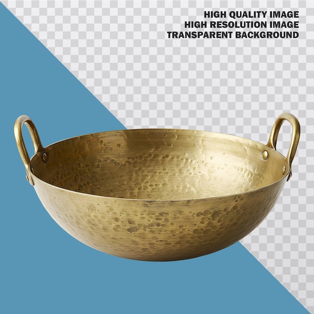 PSD vintage messing karahi met handvatten