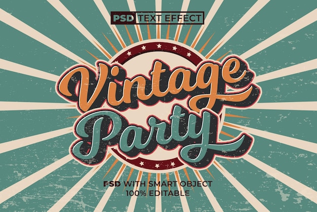 PSD vintage party teksteffektstil