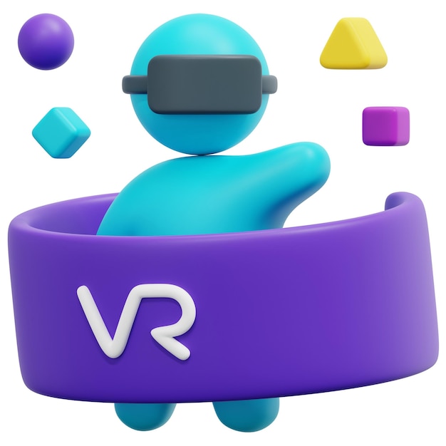 PSD virtuel 3d gengivelsesikon illustration