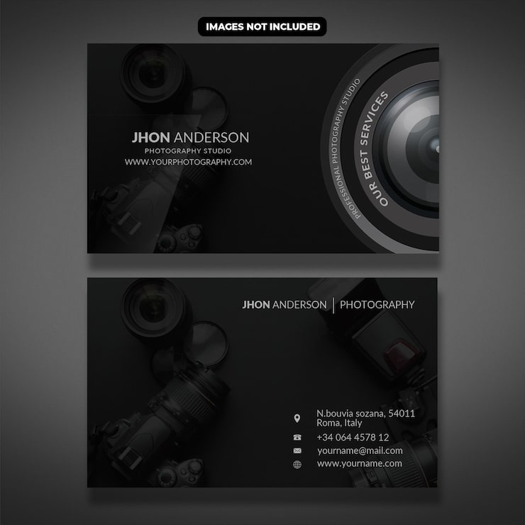 PSD visittkort for fotografi