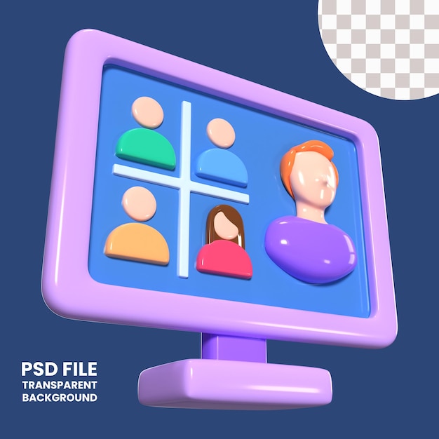 PSD webinaari 3d-kuvituskuvake