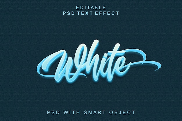 PSD 白色 3d 文本效果