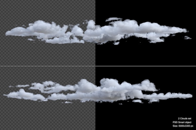 PSD wolken bedekken geïsoleerde 3d render