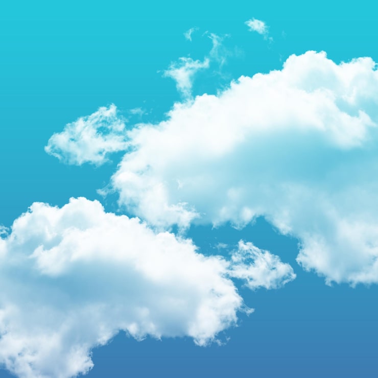 PSD wolken in de lucht met een blauwe hemelachtergrond