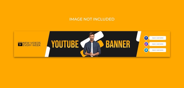 PSD yaratıcı youtube başlık kapak şablonu