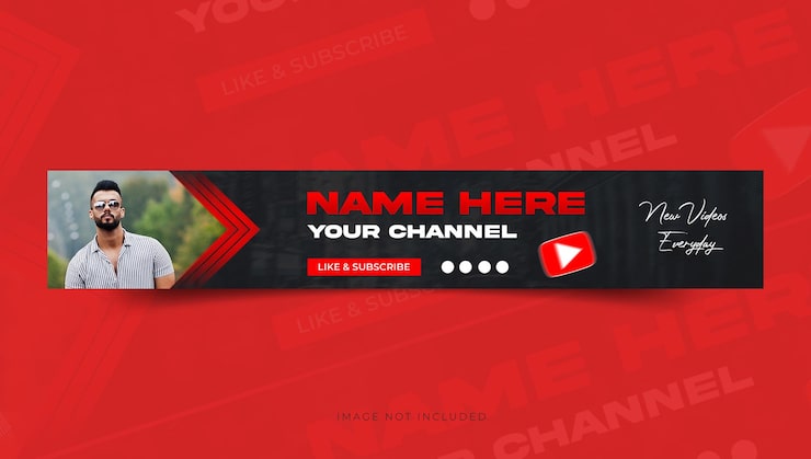 PSD youtube-kanalsbanner eller omslagsdesign