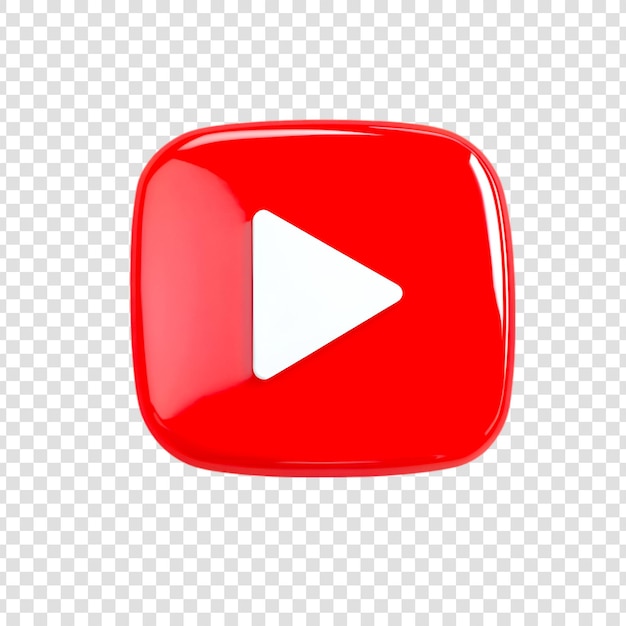 PSD पारदर्शी पृष्ठभूमि पर अलग-थलग youtube लोगो