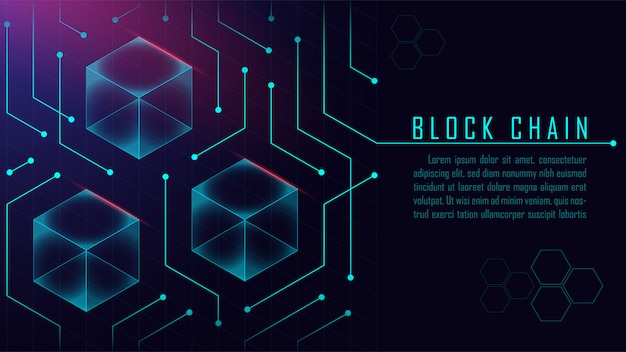 Vector abstract isometrisch concept blockchain