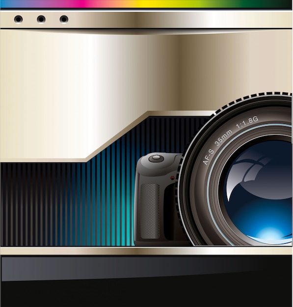 Vector achtergrond met de cameralens