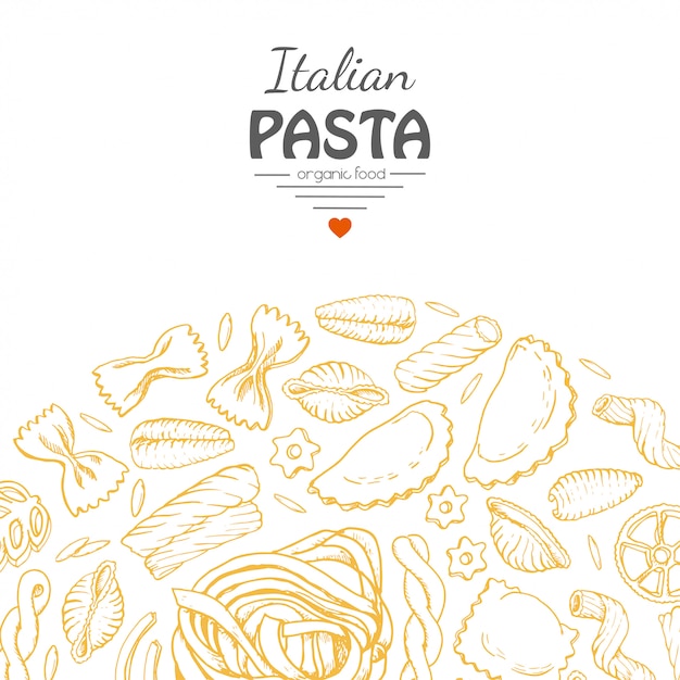 Vector achtergrond met italiaanse pasta