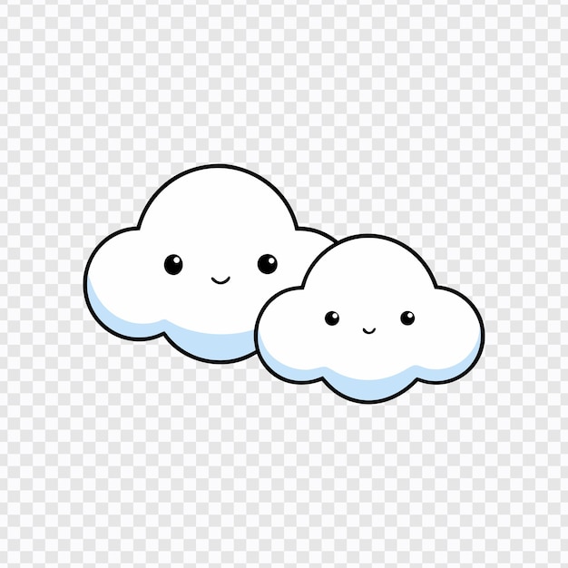 Vector 행복한 얼굴을 한 귀여운 만화 구름