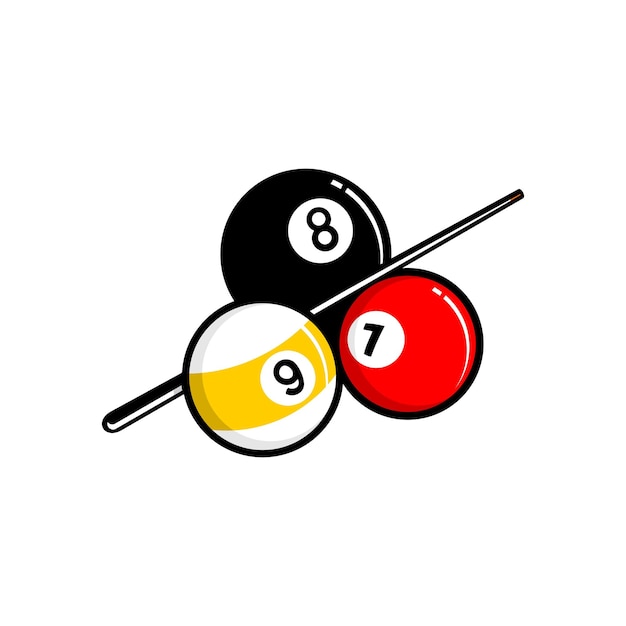 Vector biljartballen en keu