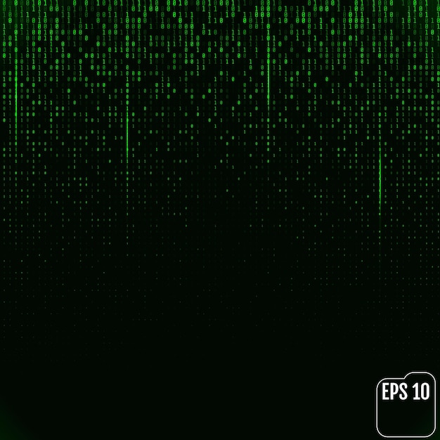 Vector binaire code groene neon gloed matrix vector