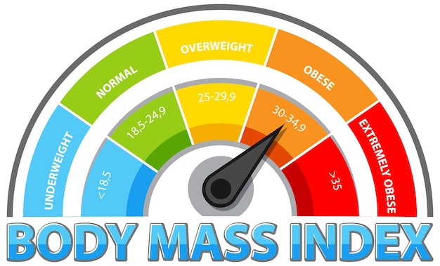 Vector body mass index gauge (bmi)