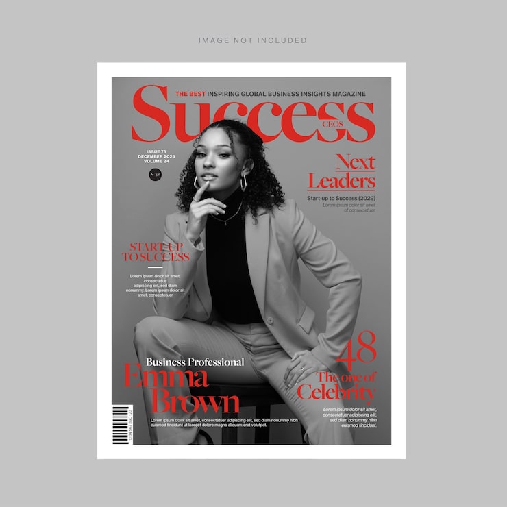 Business Magazine Cover Template Success CEO in Vector EPS