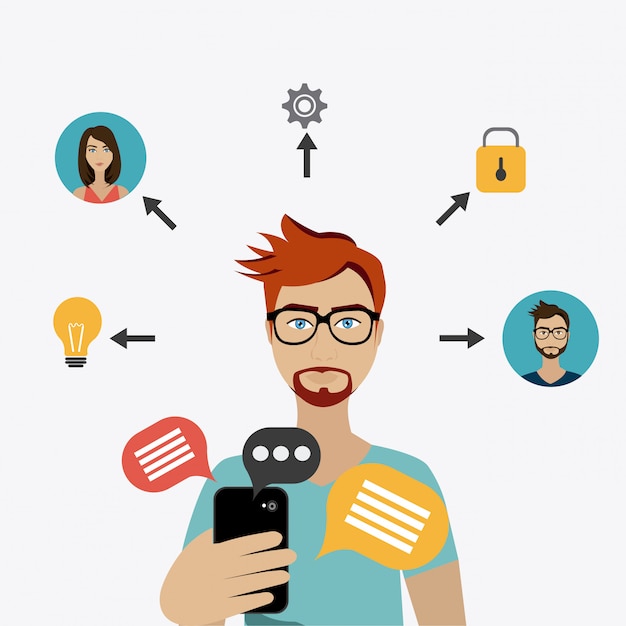 Vector chat mobiel ontwerp.