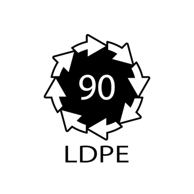 Vector 複合材料リサイクル シンボル ldpe 90 ベクトル図