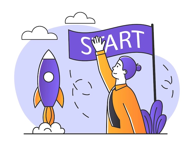 Vector concept van opstarten
