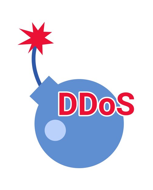 Vector ddos攻击图标矢量插图