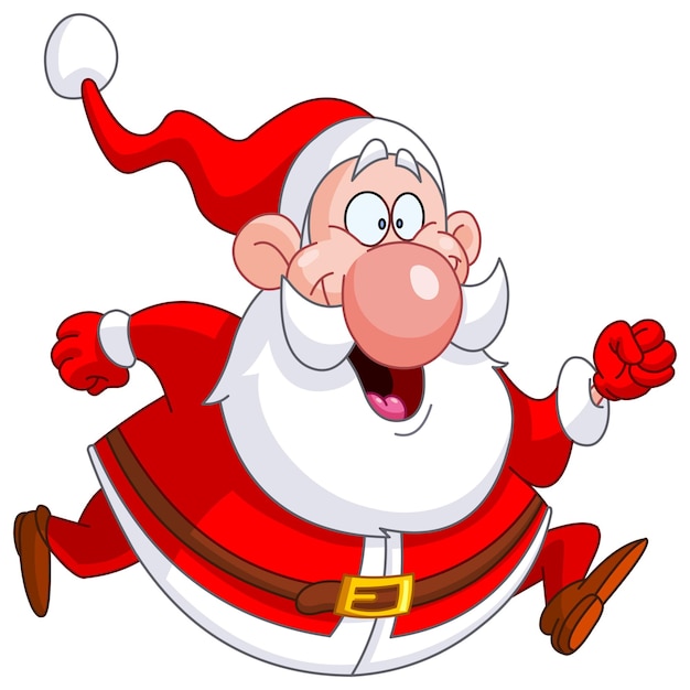 Vector de kerstman loopt.