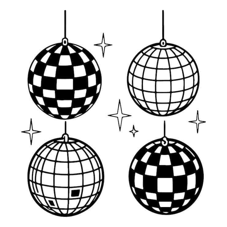 Vector discobal vector iconen set