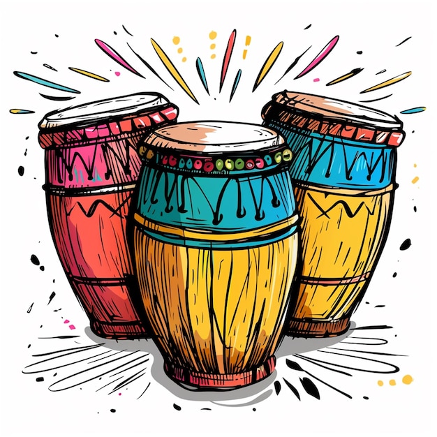 Vector drie conga-trommels