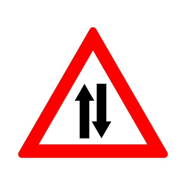 Vector driehoek tweerichtingsverkeer.