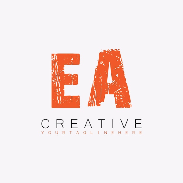 Vector ea のモノグラムと文字のデザイン