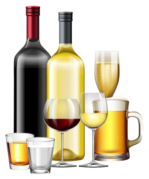 Vector een set van alcoholische dranken