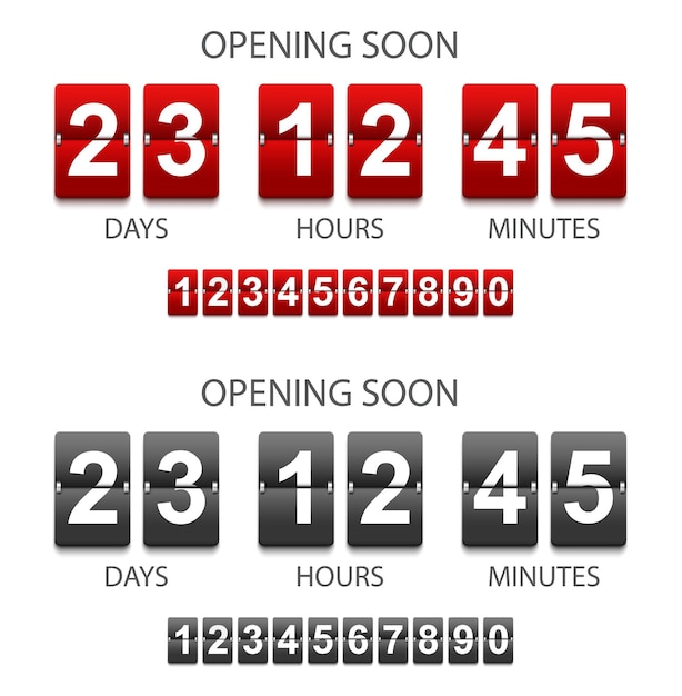 Vector flip countdown klok teller tijd chronometer