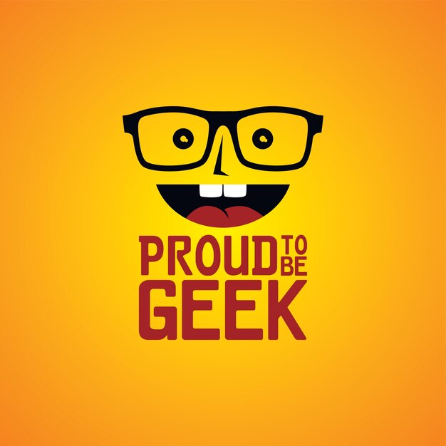 Vector geek nerd man