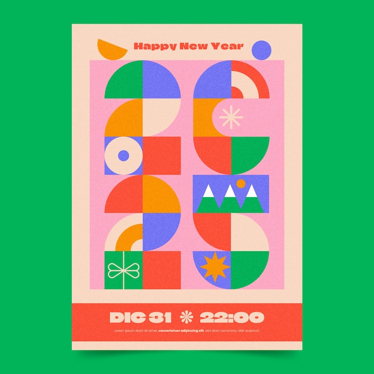 Geometric christmas  celebration