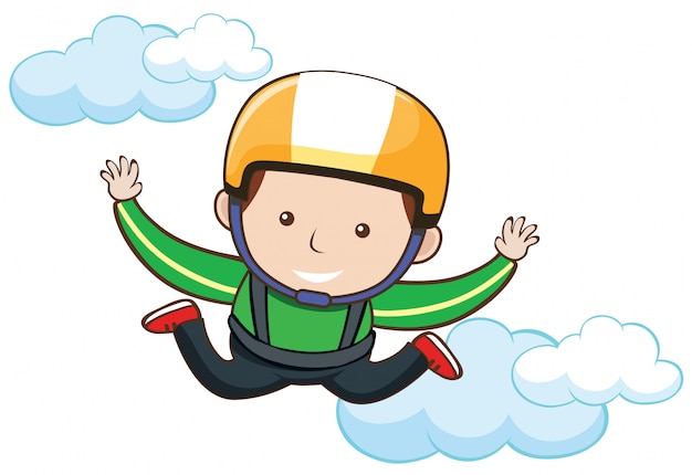 Vector gratis parachutespringen op de lucht