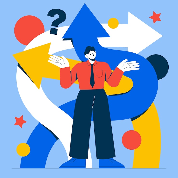 Hand drawn business choice  illustration