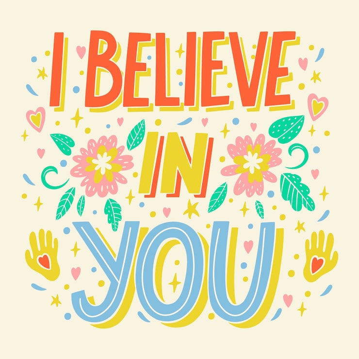 Hand drawn positive lettering