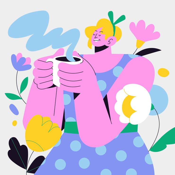 Hand drawn think positive illustration